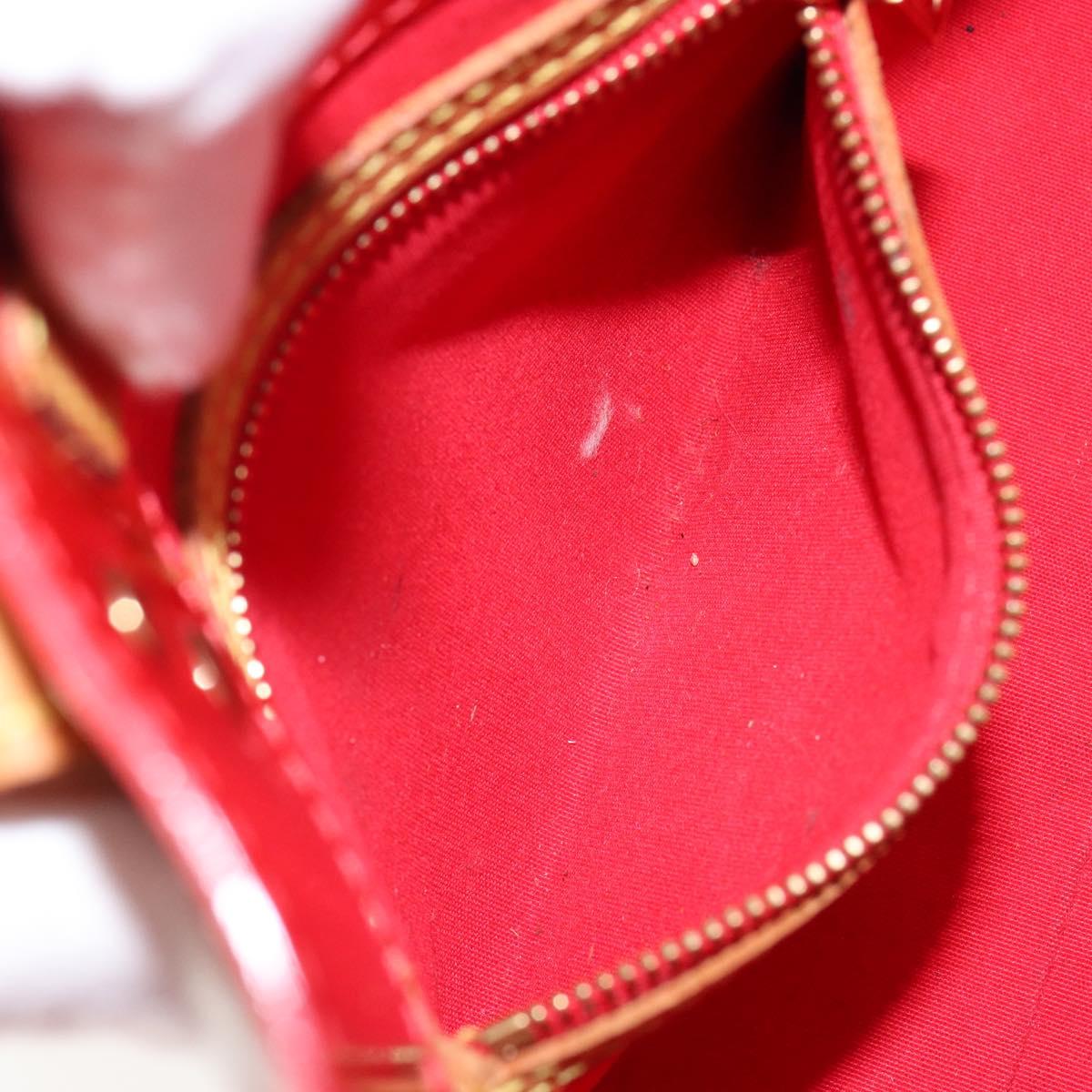 LOUIS VUITTON Monogram Vernis Reade PM Hand Bag Red Rouge M91088 LV Auth hk3139