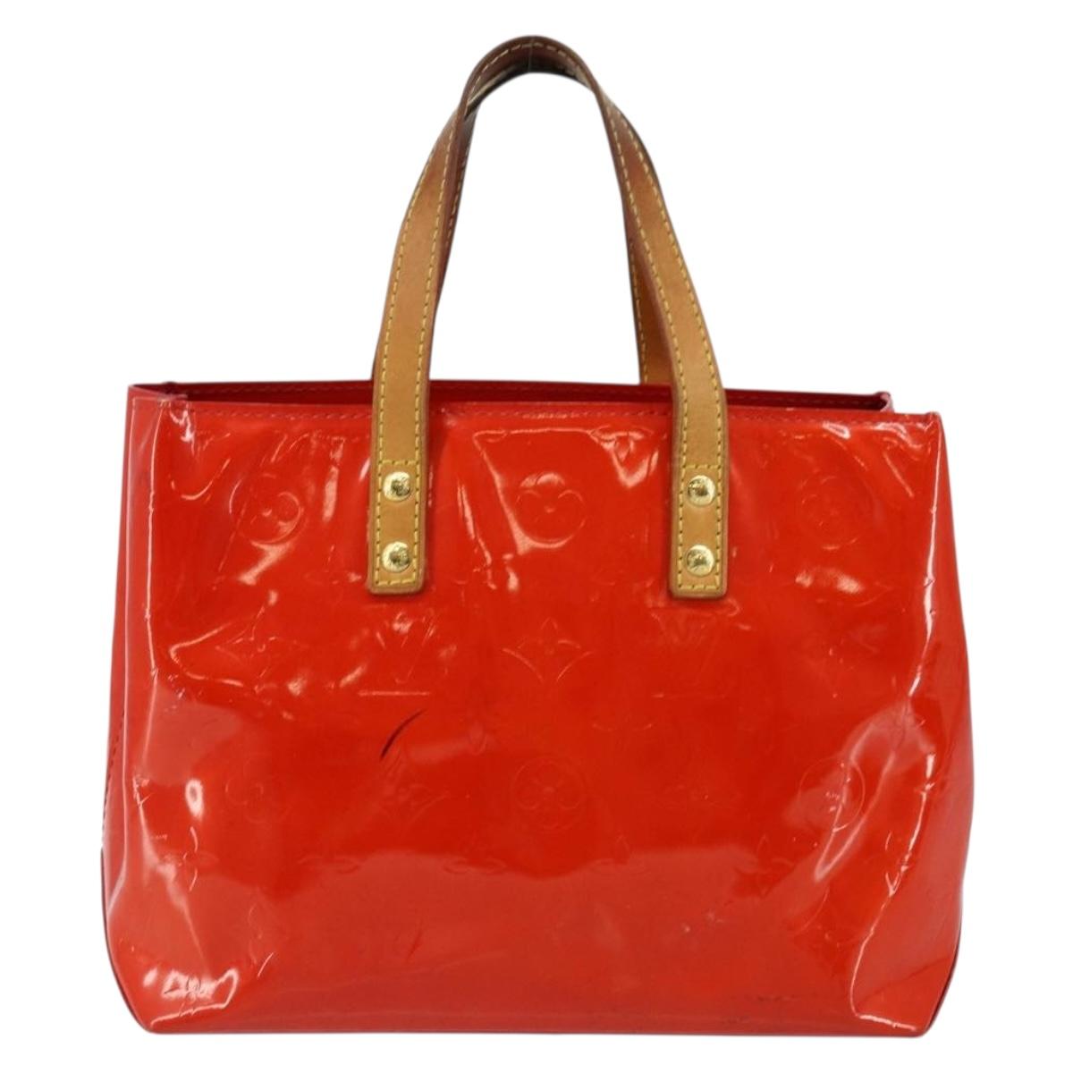 LOUIS VUITTON Monogram Vernis Reade PM Hand Bag Red Rouge M91088 LV Auth hk3139
