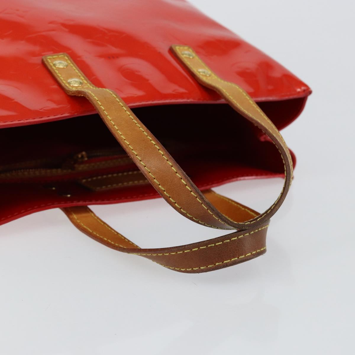 LOUIS VUITTON Monogram Vernis Reade PM Hand Bag Red Rouge M91088 LV Auth hk3139