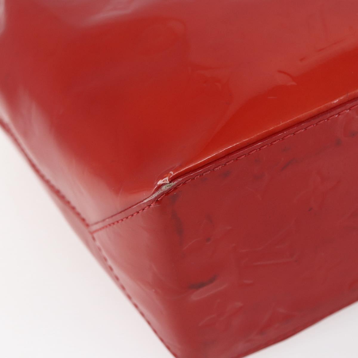 LOUIS VUITTON Monogram Vernis Reade PM Hand Bag Red Rouge M91088 LV Auth hk3140