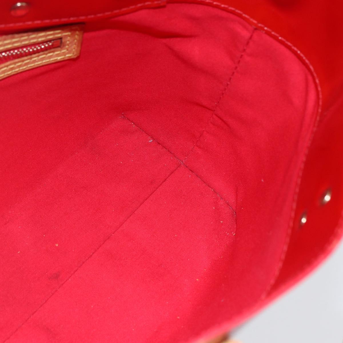 LOUIS VUITTON Monogram Vernis Reade PM Hand Bag Red Rouge M91088 LV Auth hk3140