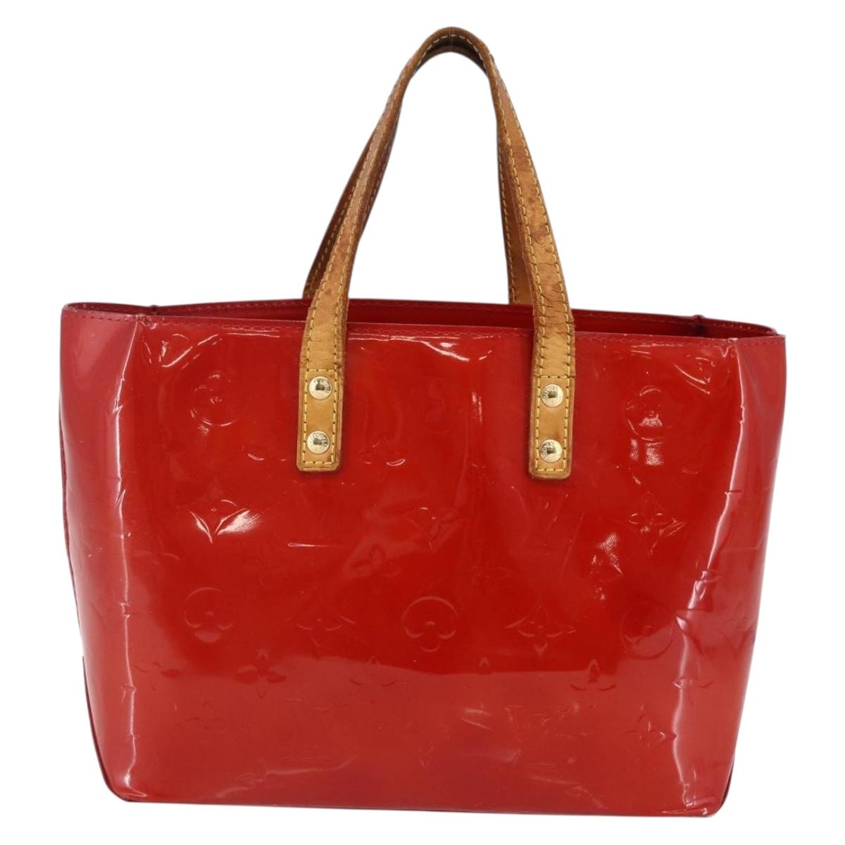 LOUIS VUITTON Monogram Vernis Reade PM Hand Bag Red Rouge M91088 LV Auth hk3140