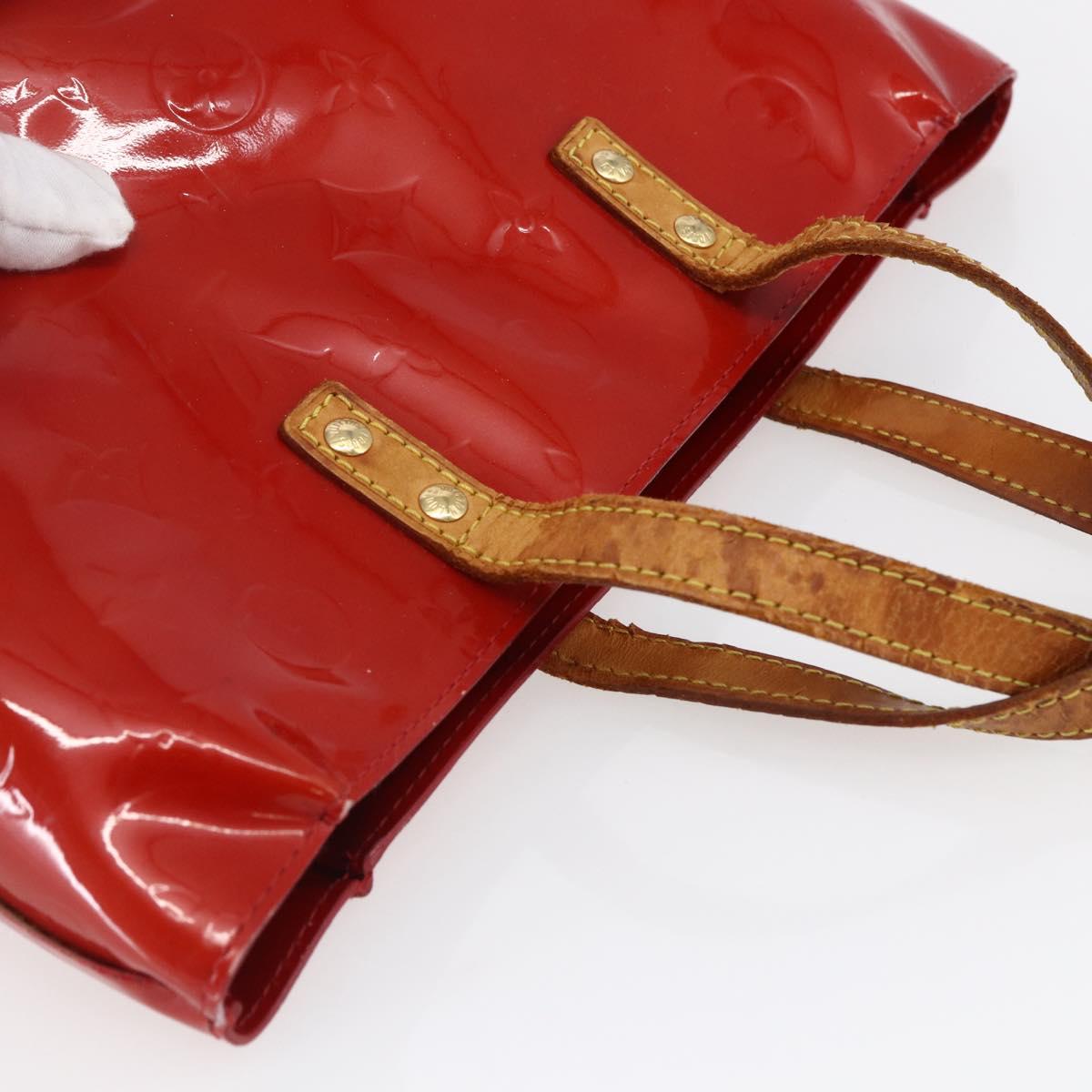LOUIS VUITTON Monogram Vernis Reade PM Hand Bag Red Rouge M91088 LV Auth hk3140