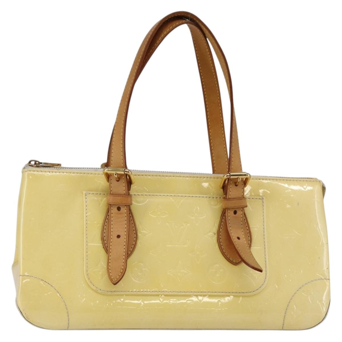 LOUIS VUITTON Monogram Vernis Rosewood Avenue Hand Bag Perle M93508 Auth hk3143