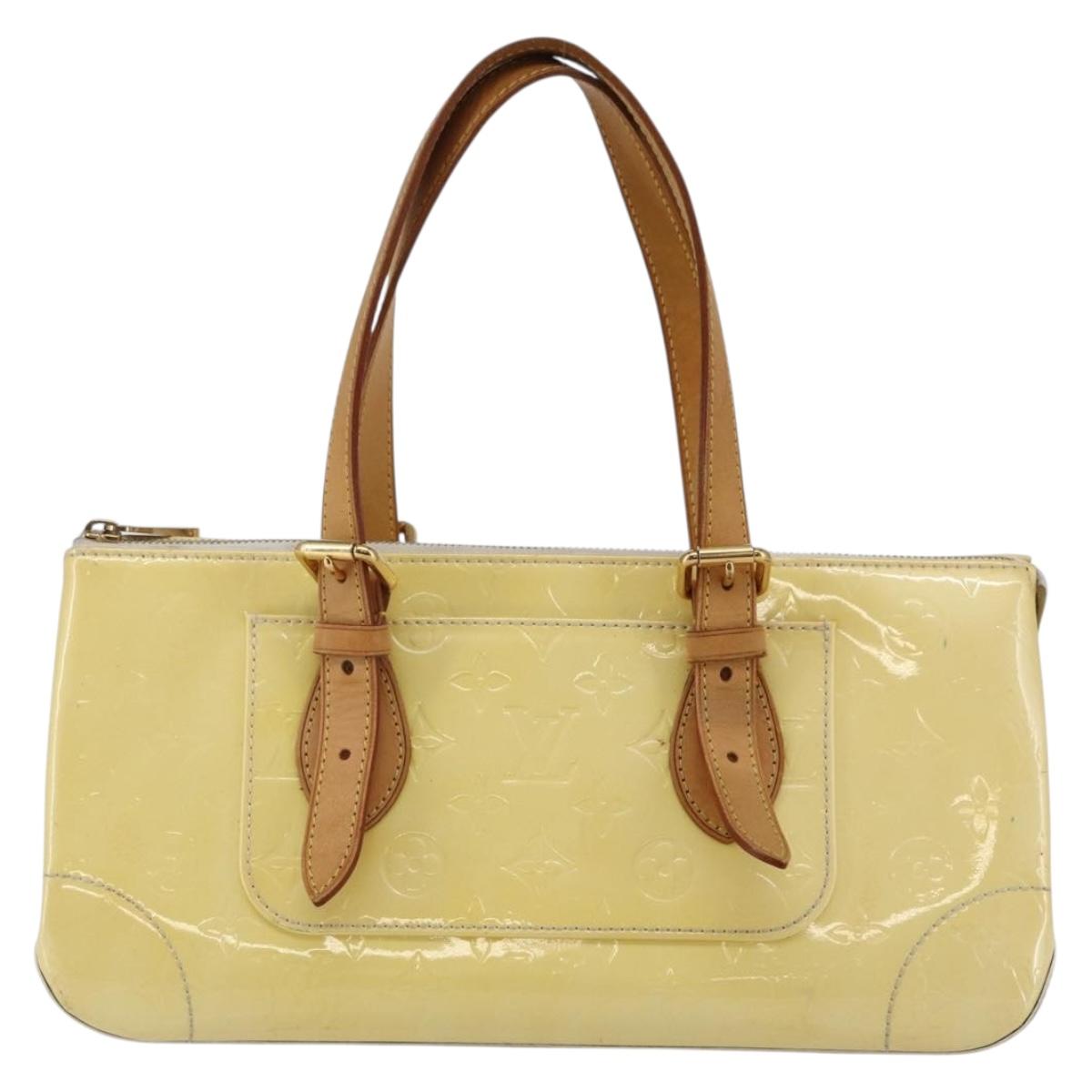 LOUIS VUITTON Monogram Vernis Rosewood Avenue Hand Bag Perle M93508 Auth hk3143