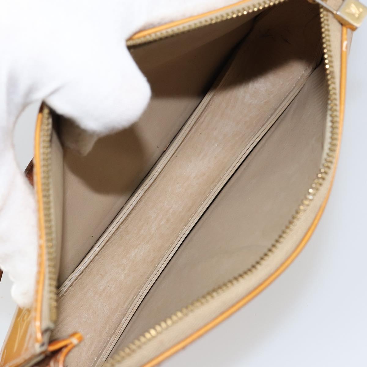 LOUIS VUITTON Monogram Vernis Lexington Pouch Beige M91010 LV Auth hk3147