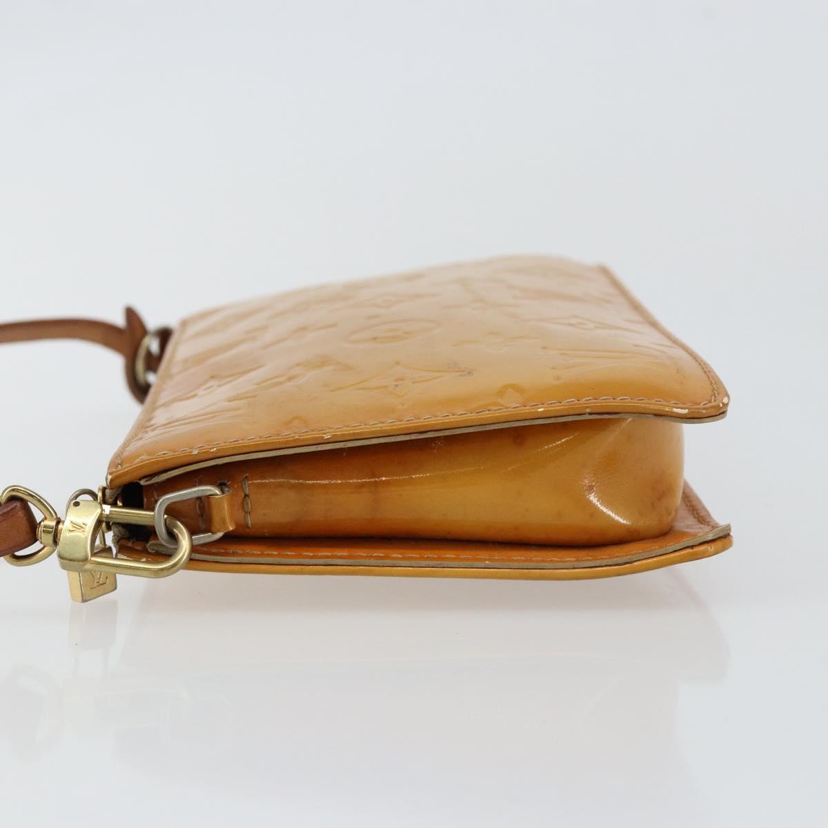 LOUIS VUITTON Monogram Vernis Lexington Pouch Beige M91010 LV Auth hk3147