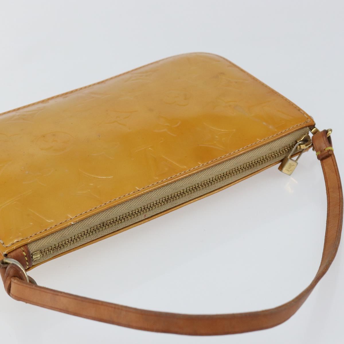 LOUIS VUITTON Monogram Vernis Lexington Pouch Beige M91010 LV Auth hk3147