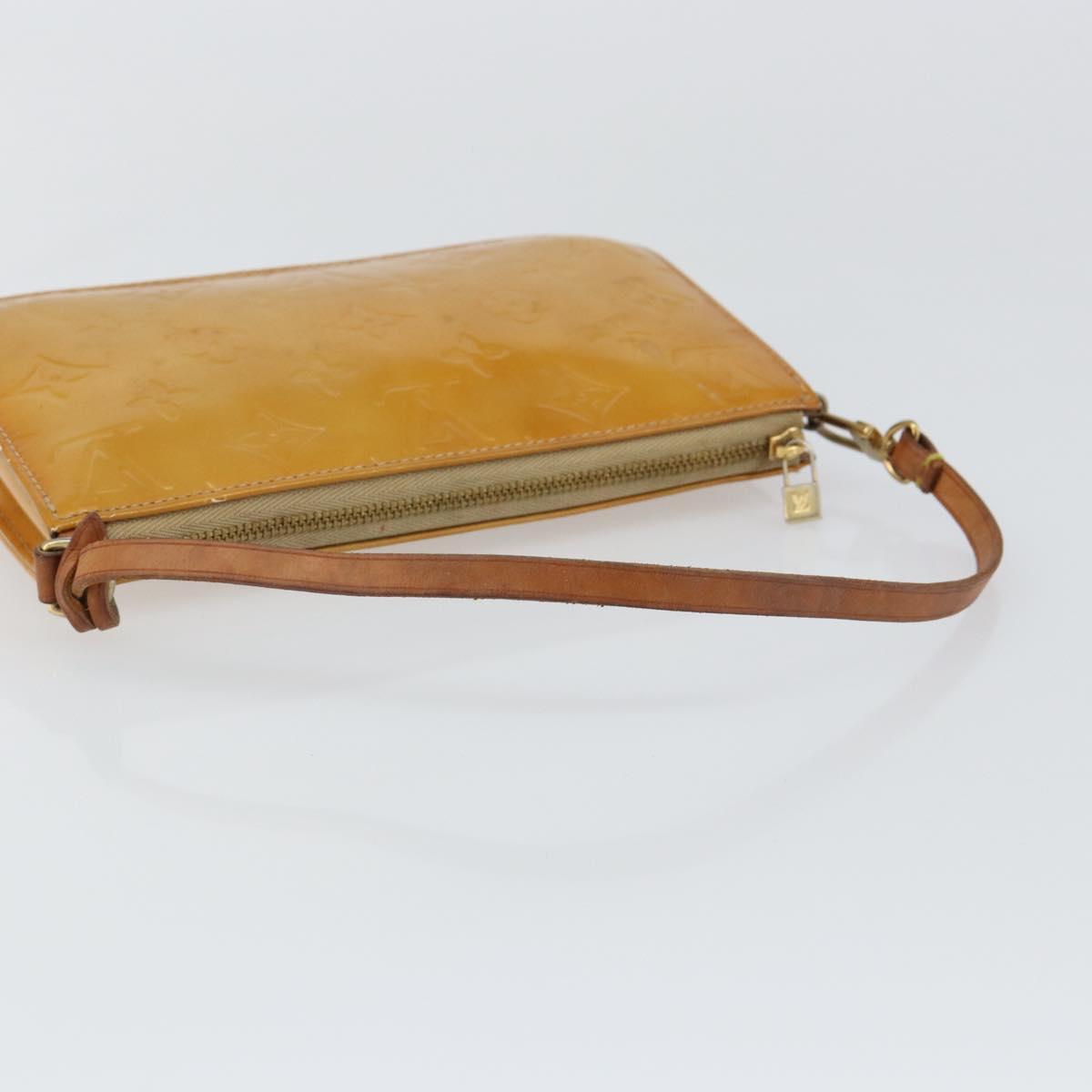 LOUIS VUITTON Monogram Vernis Lexington Pouch Beige M91010 LV Auth hk3147