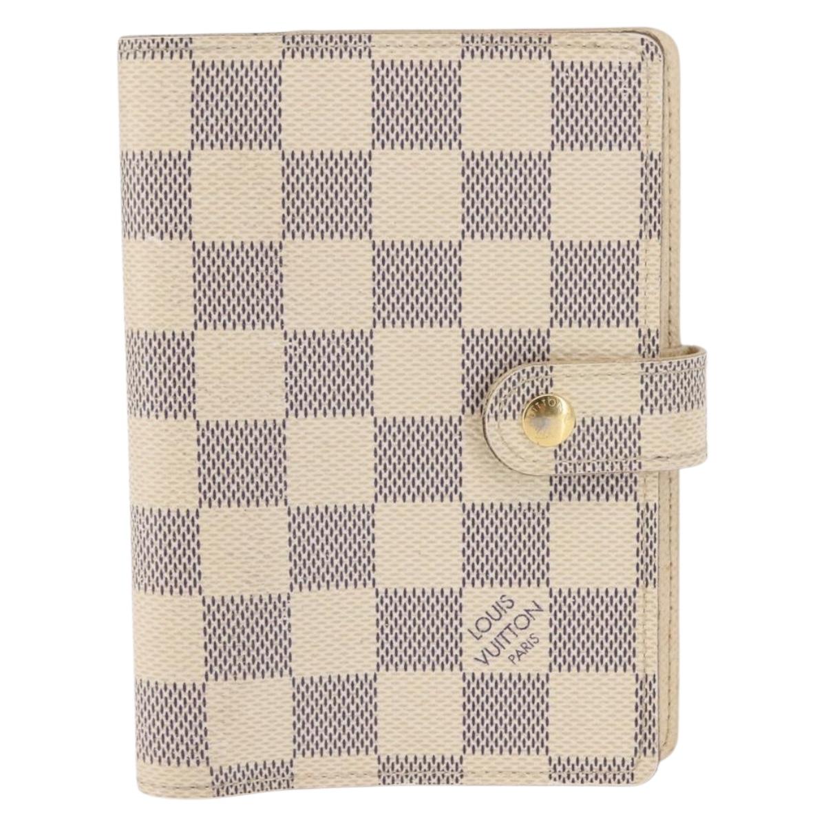 LOUIS VUITTON Damier Azur Agenda PM Day Planner Cover R20706 LV Auth hk3150