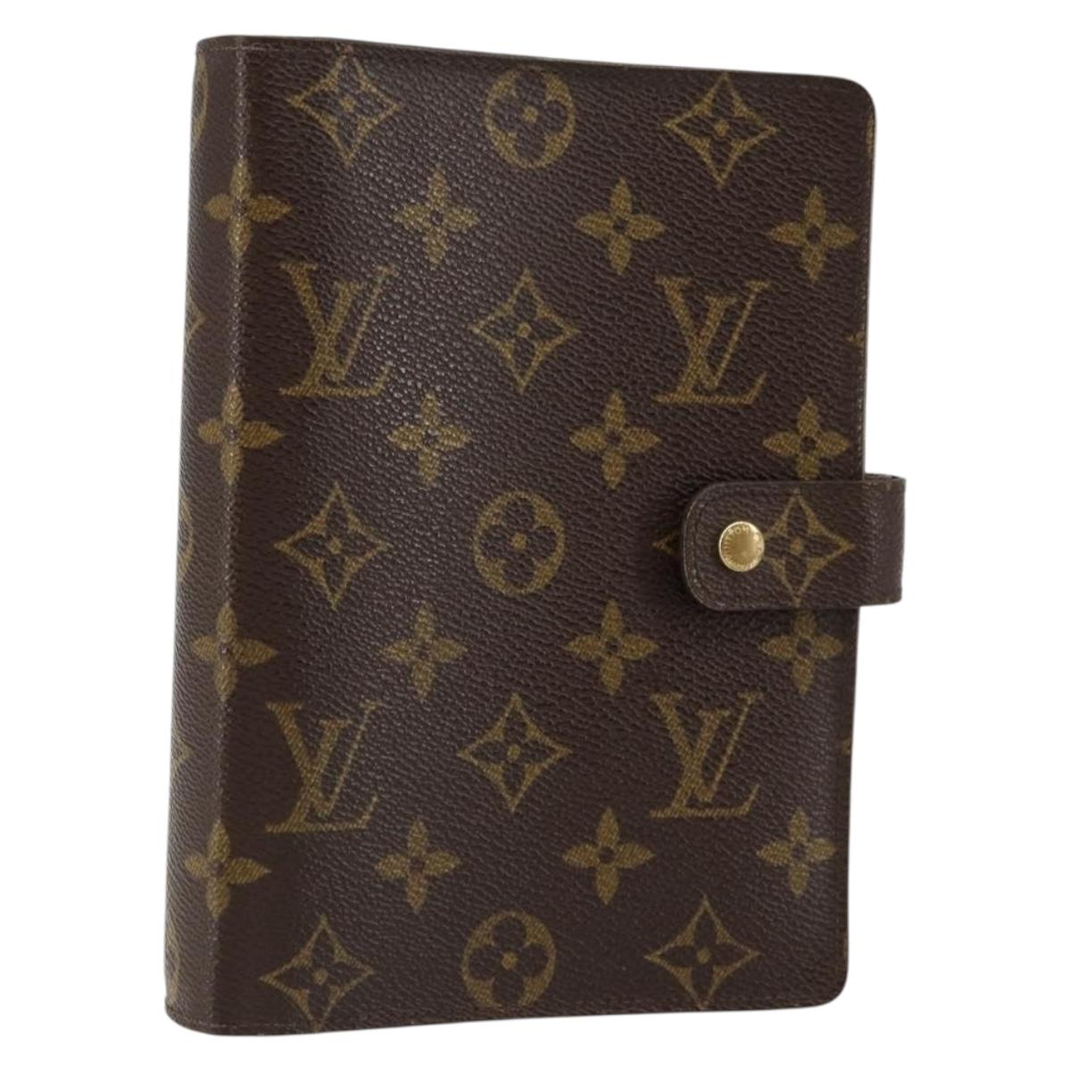LOUIS VUITTON Monogram Agenda MM Day Planner Cover R20105 LV Auth hk3151