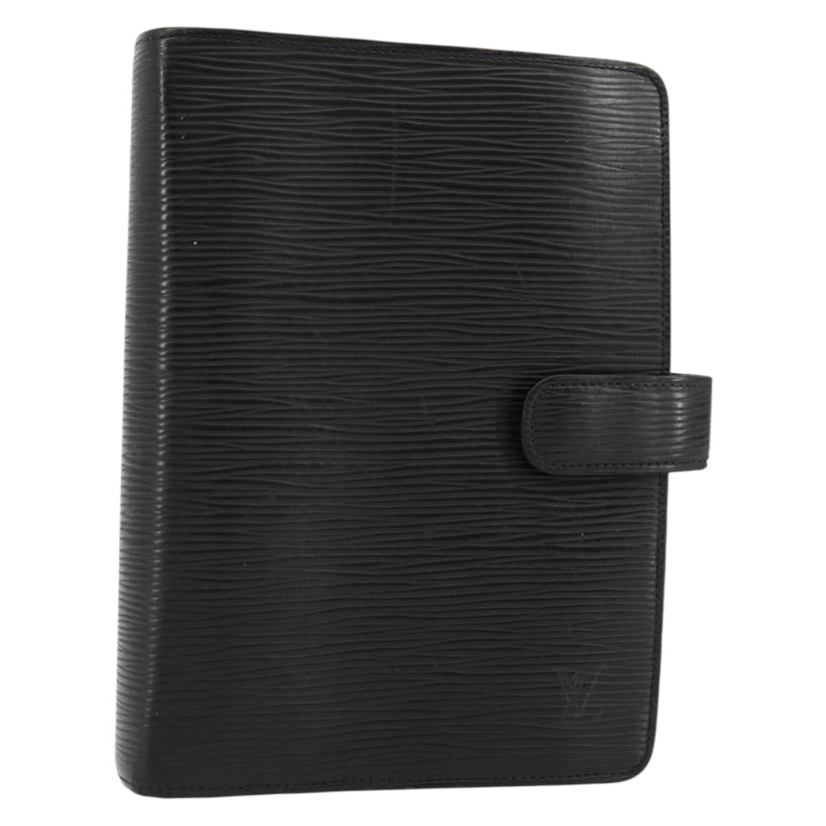 LOUIS VUITTON Epi Agenda MM Day Planner Cover Black R20042 LV Auth hk3152