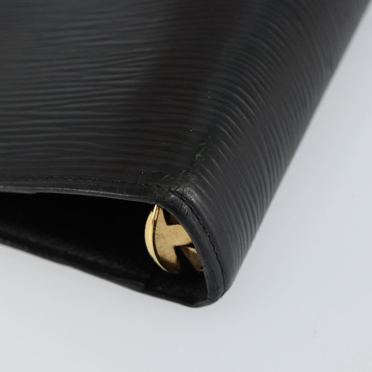 LOUIS VUITTON Epi Agenda MM Day Planner Cover Black R20042 LV Auth hk3152