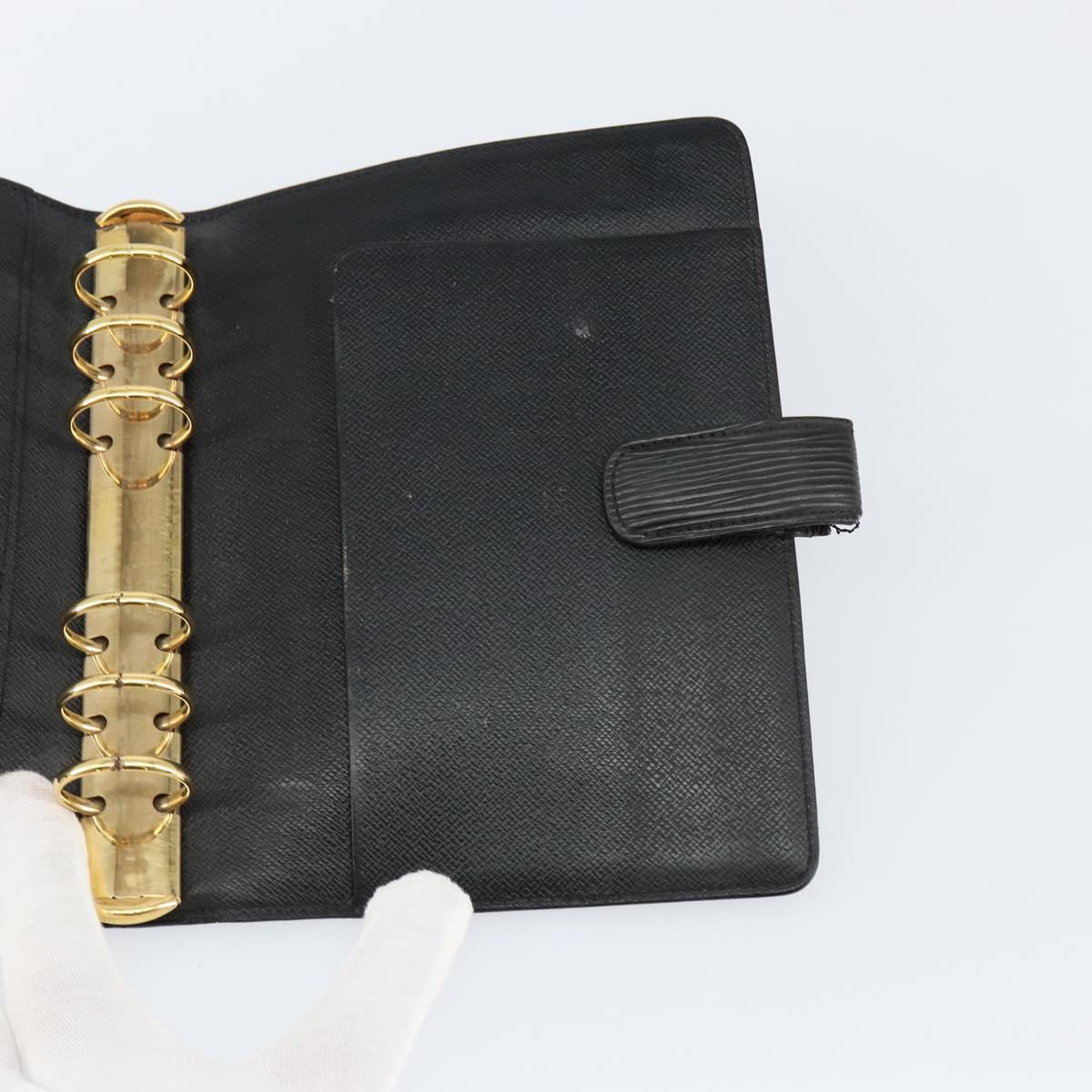 LOUIS VUITTON Epi Agenda MM Day Planner Cover Black R20042 LV Auth hk3152