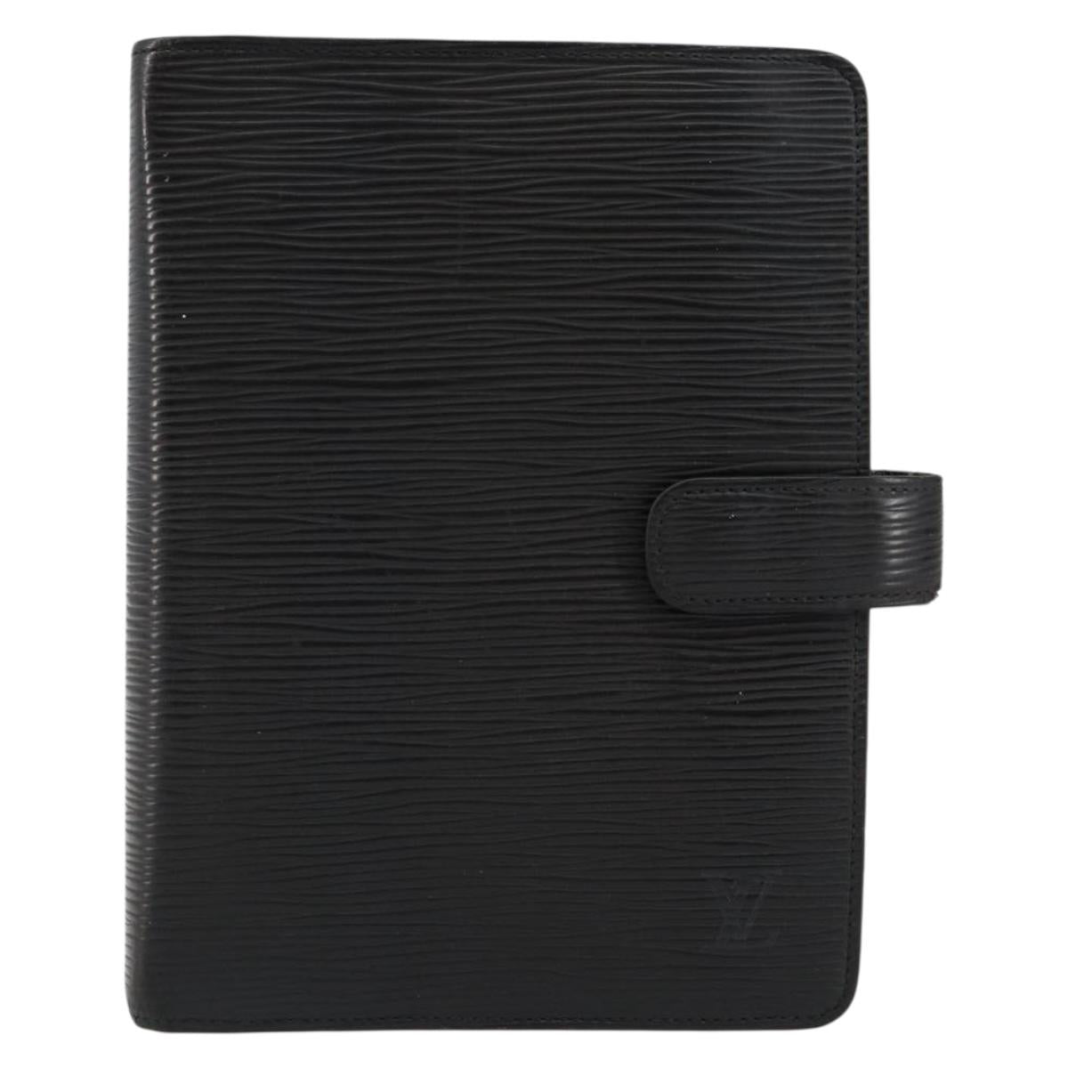 LOUIS VUITTON Epi Agenda MM Day Planner Cover Black R20042 LV Auth hk3152