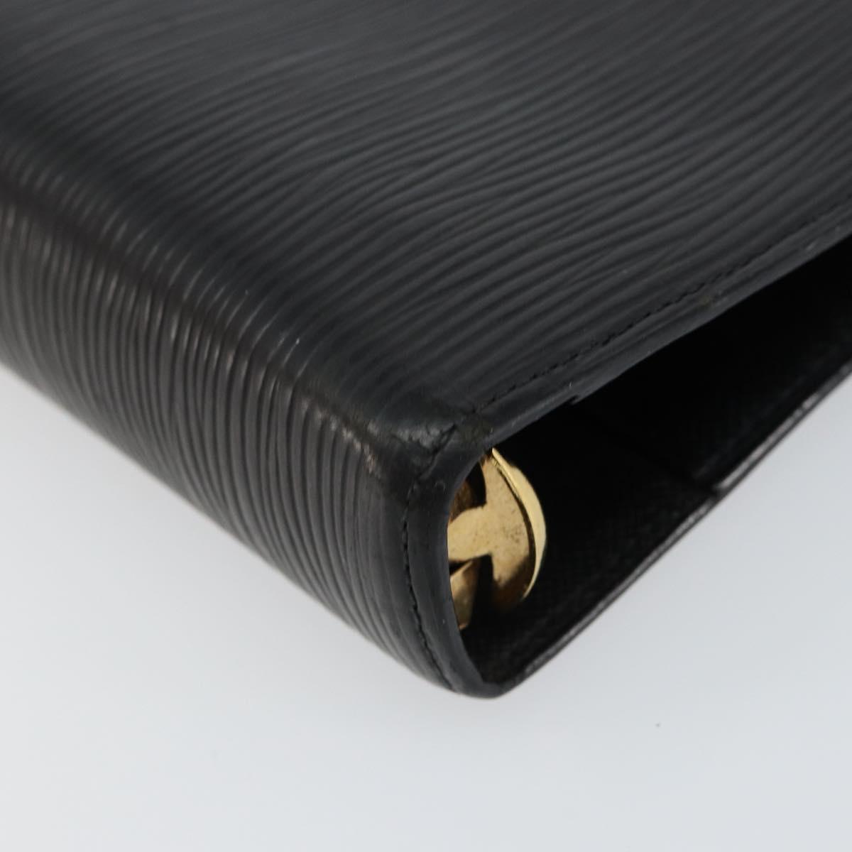 LOUIS VUITTON Epi Agenda MM Day Planner Cover Black R20042 LV Auth hk3152