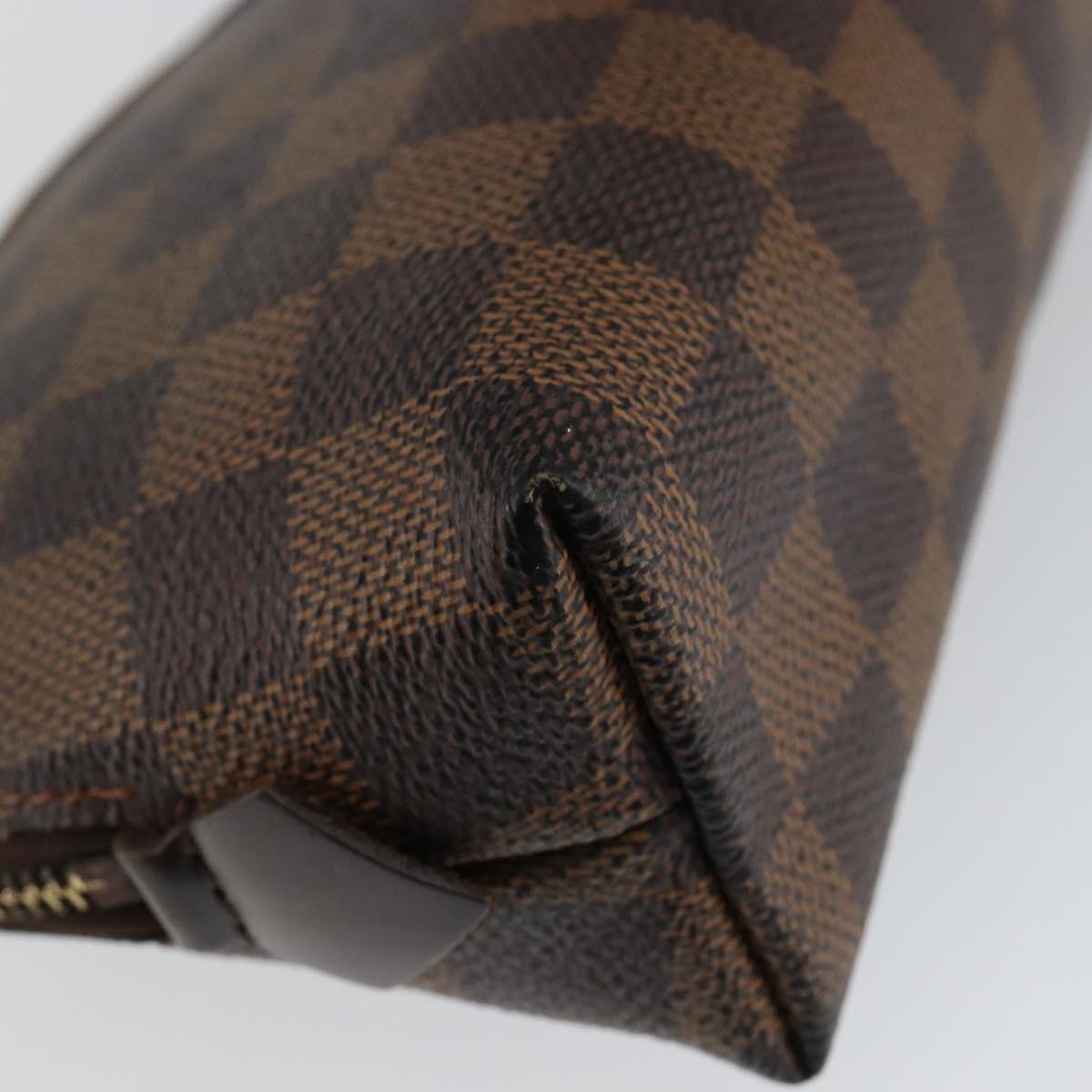 LOUIS VUITTON Damier Ebene Pochette Cosmetic PM Pouch N47516 LV Auth hk3158