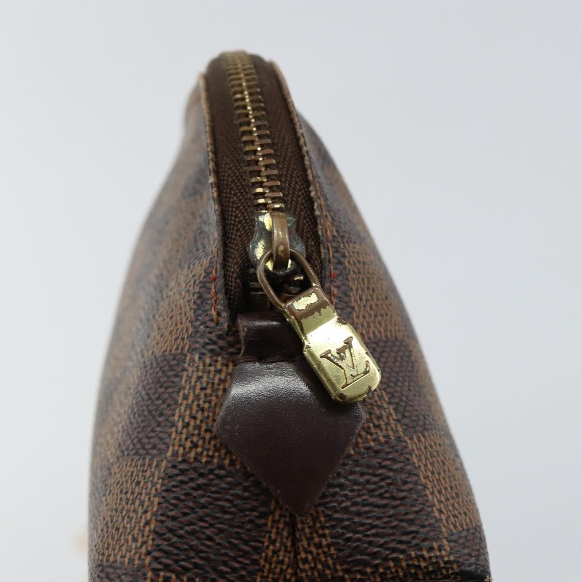 LOUIS VUITTON Damier Ebene Pochette Cosmetic PM Pouch N47516 LV Auth hk3158