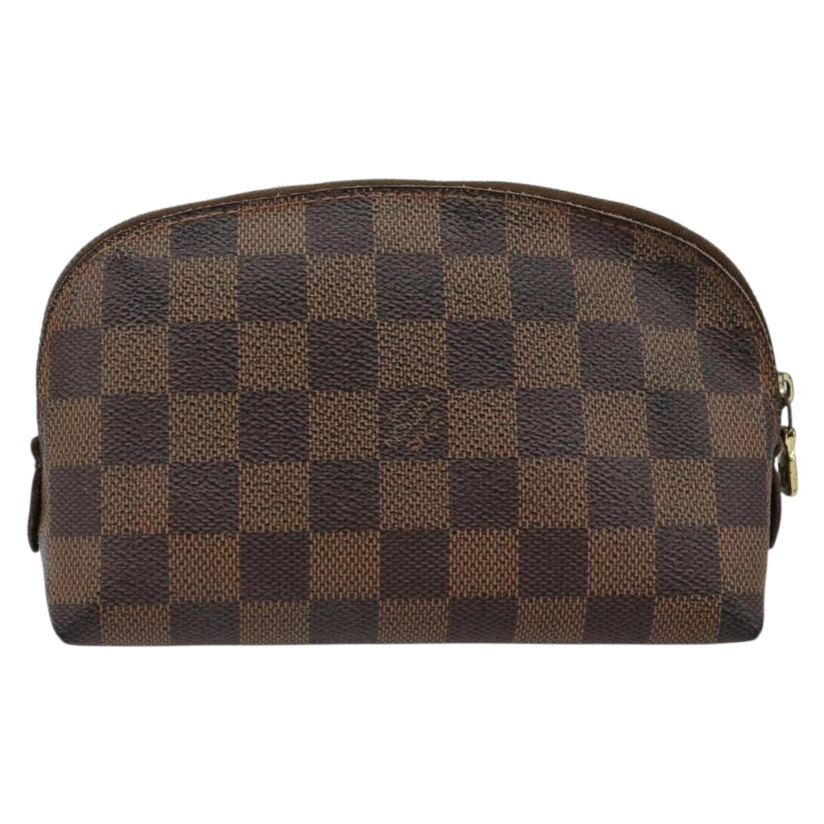 LOUIS VUITTON Damier Ebene Pochette Cosmetic PM Pouch N47516 LV Auth hk3158
