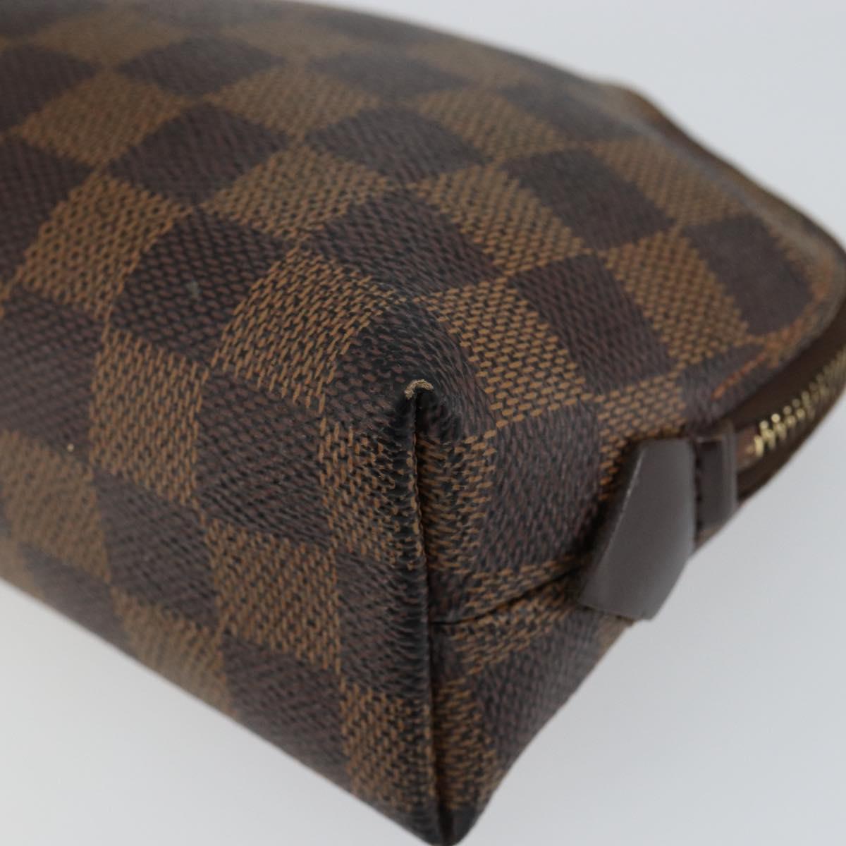 LOUIS VUITTON Damier Ebene Pochette Cosmetic PM Pouch N47516 LV Auth hk3158