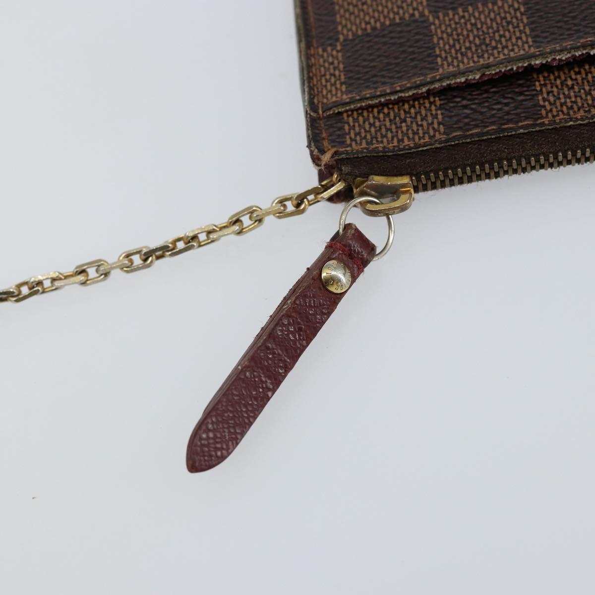 LOUIS VUITTON Damier Ebene Pochette Cles NM Coin Purse N63094 LV Auth hk3159