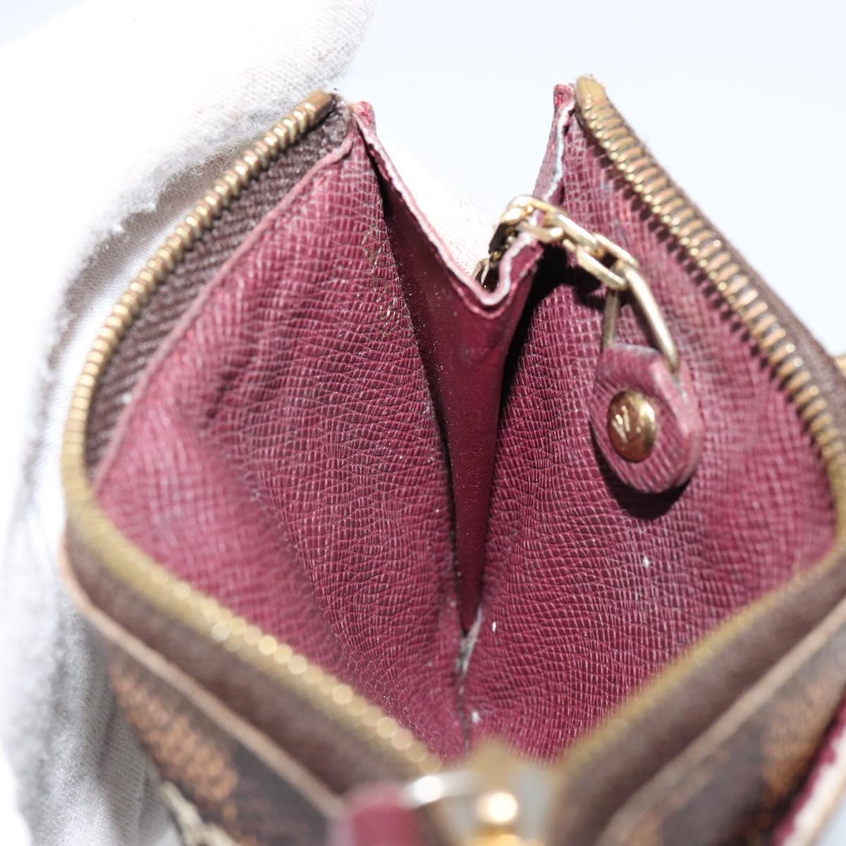 LOUIS VUITTON Damier Ebene Pochette Cles NM Coin Purse N63094 LV Auth hk3159