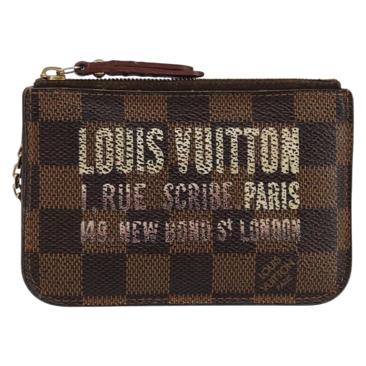 LOUIS VUITTON Damier Ebene Pochette Cles NM Coin Purse N63094 LV Auth hk3159