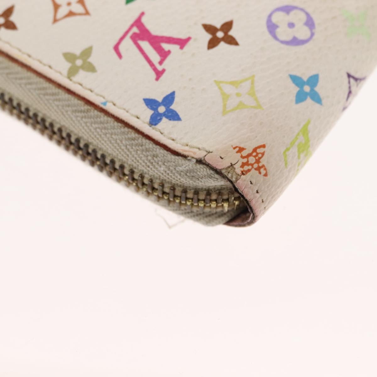 LOUIS VUITTON Monogram Multicolor Zippy Wallet Wallet White M60241 Auth hk3160