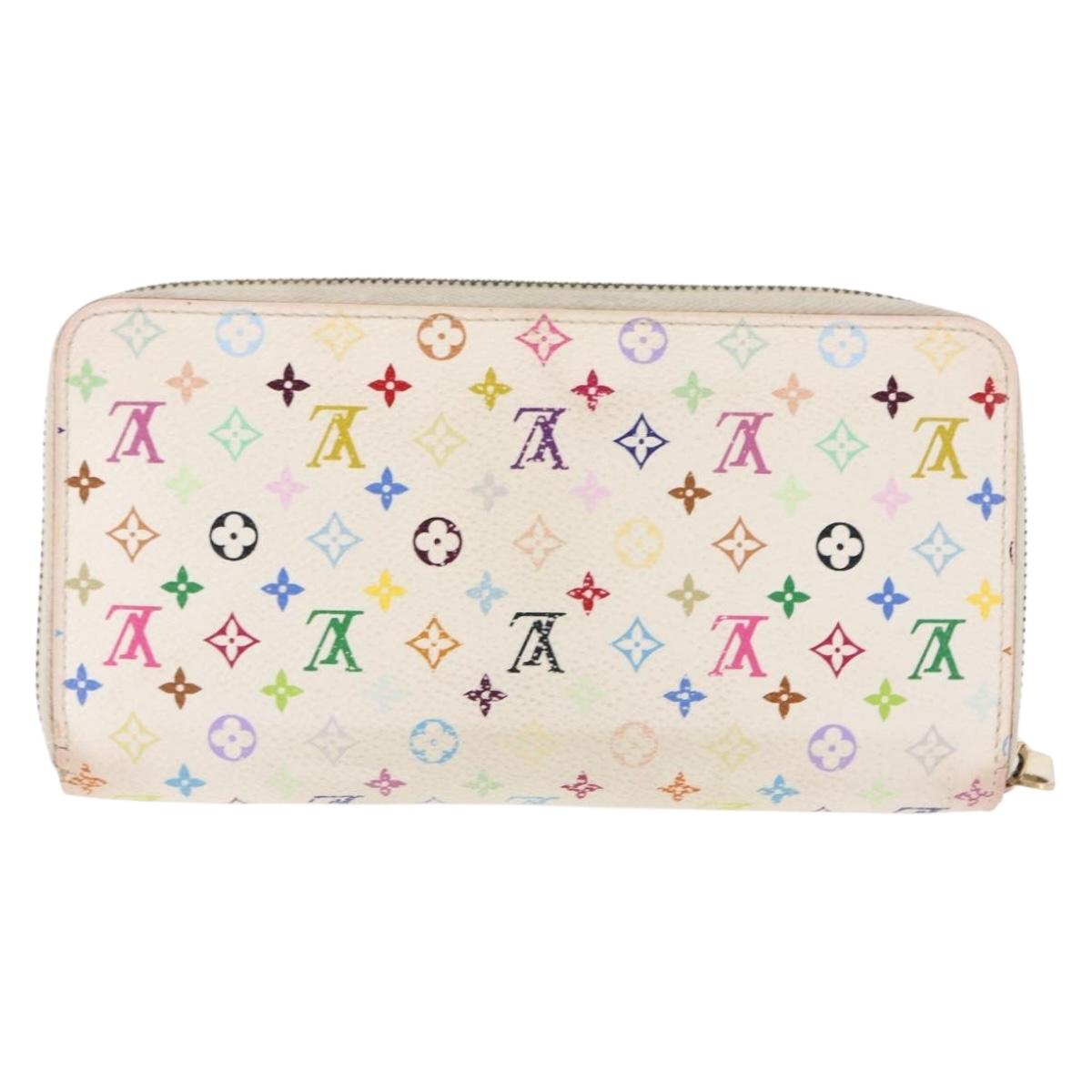 LOUIS VUITTON Monogram Multicolor Zippy Wallet Wallet White M60241 Auth hk3160