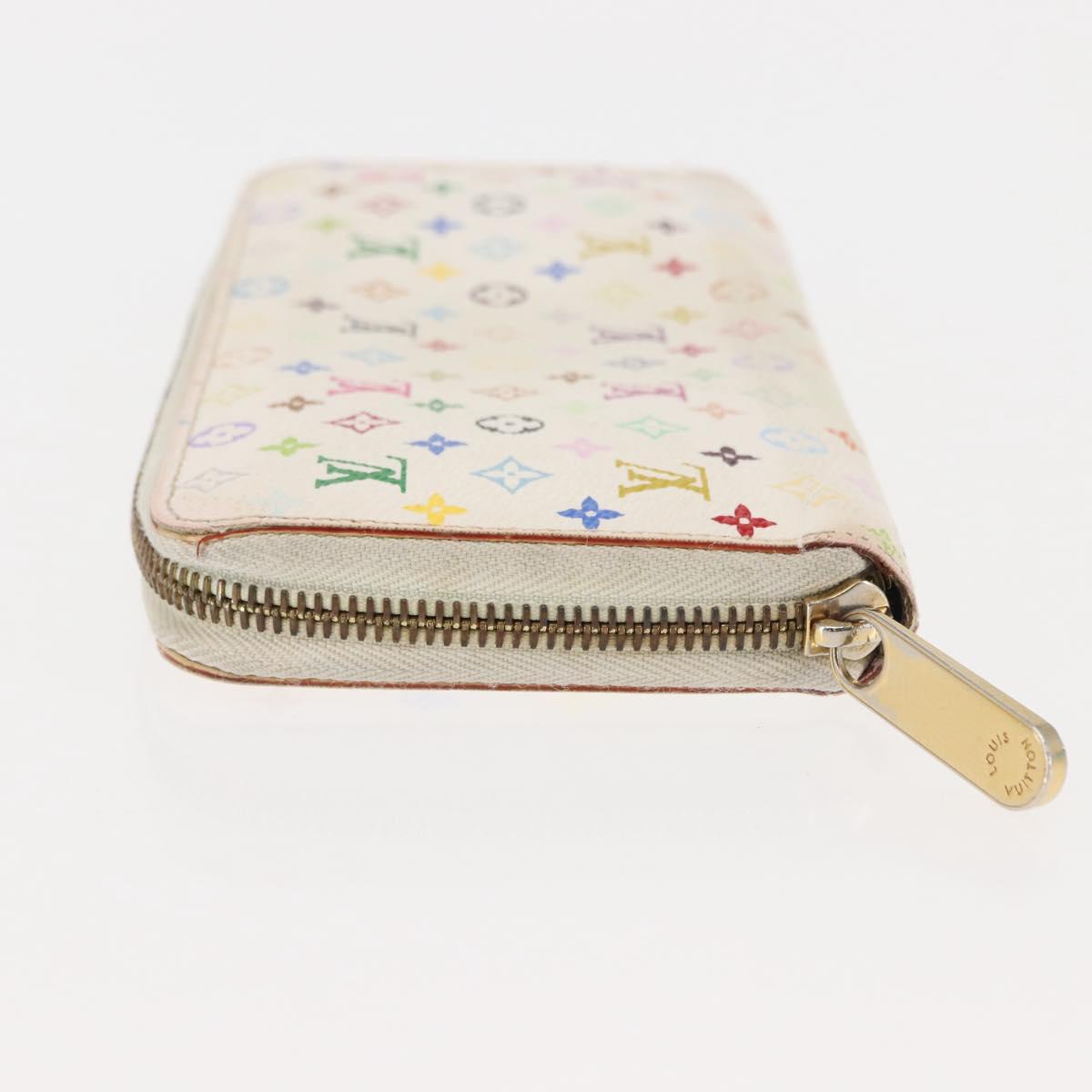 LOUIS VUITTON Monogram Multicolor Zippy Wallet Wallet White M60241 Auth hk3160