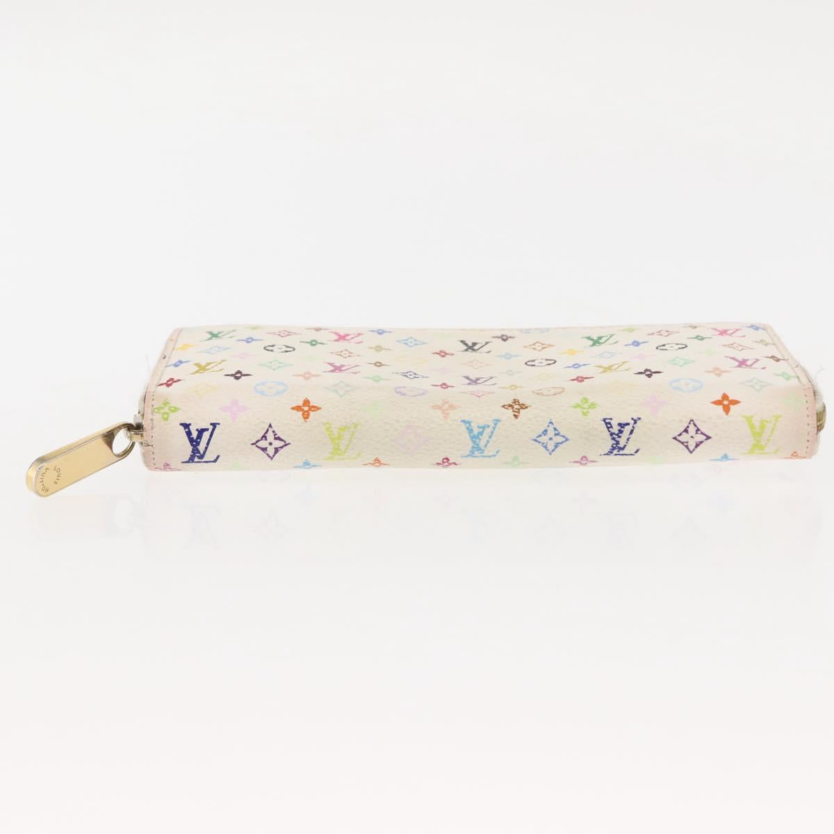 LOUIS VUITTON Monogram Multicolor Zippy Wallet Wallet White M60241 Auth hk3160