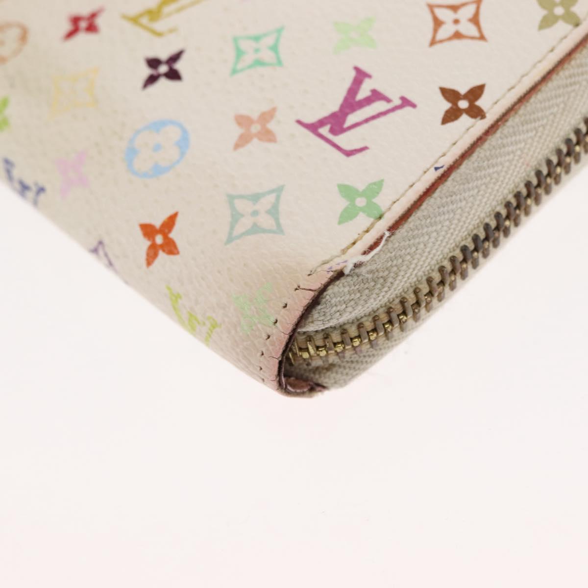 LOUIS VUITTON Monogram Multicolor Zippy Wallet Wallet White M60241 Auth hk3160