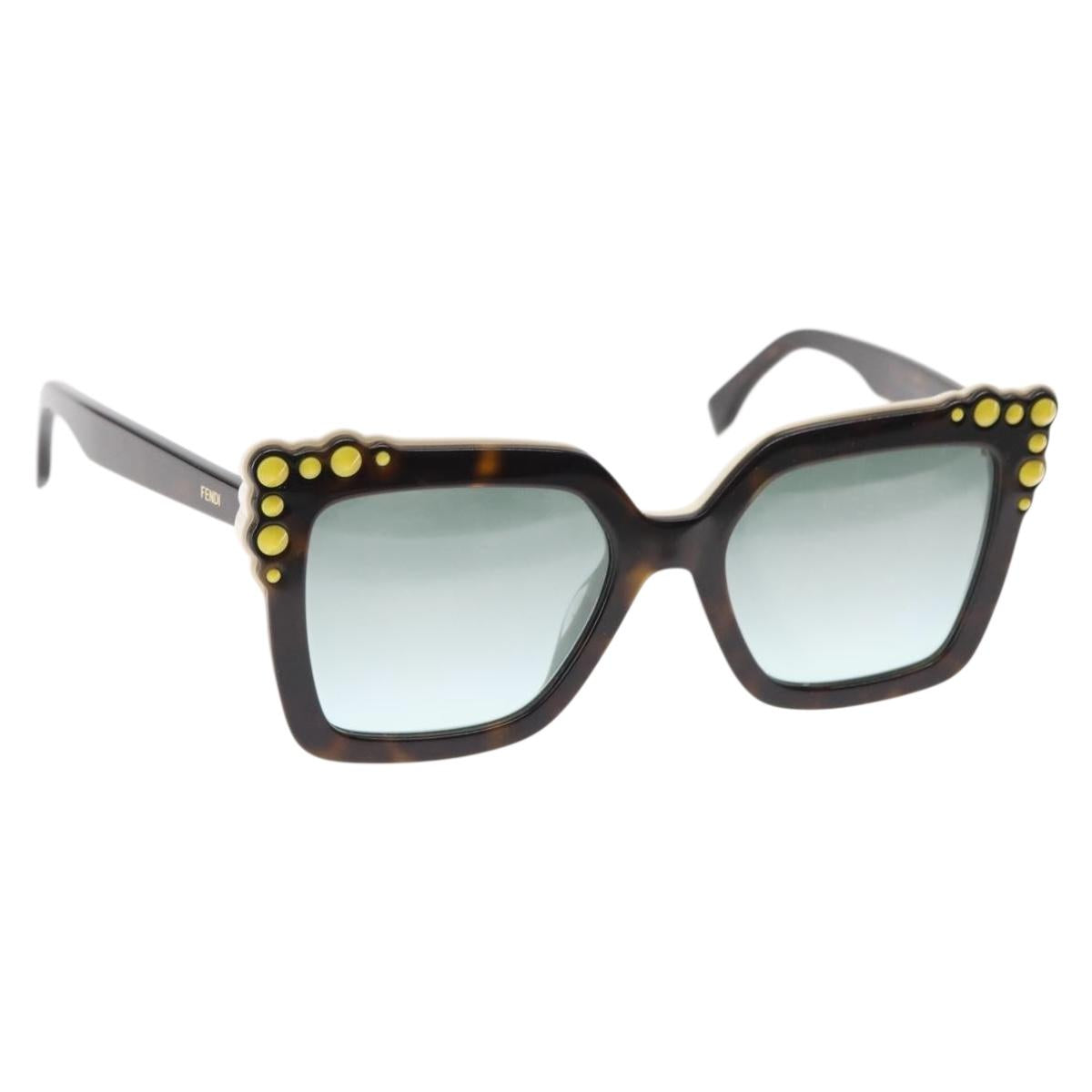 FENDI Sunglasses Plastic Brown C9KEQ Auth hk3162