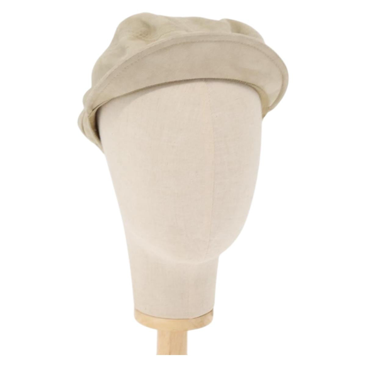 GUCCI Hunting Cap Suede M Beige Auth hk3163