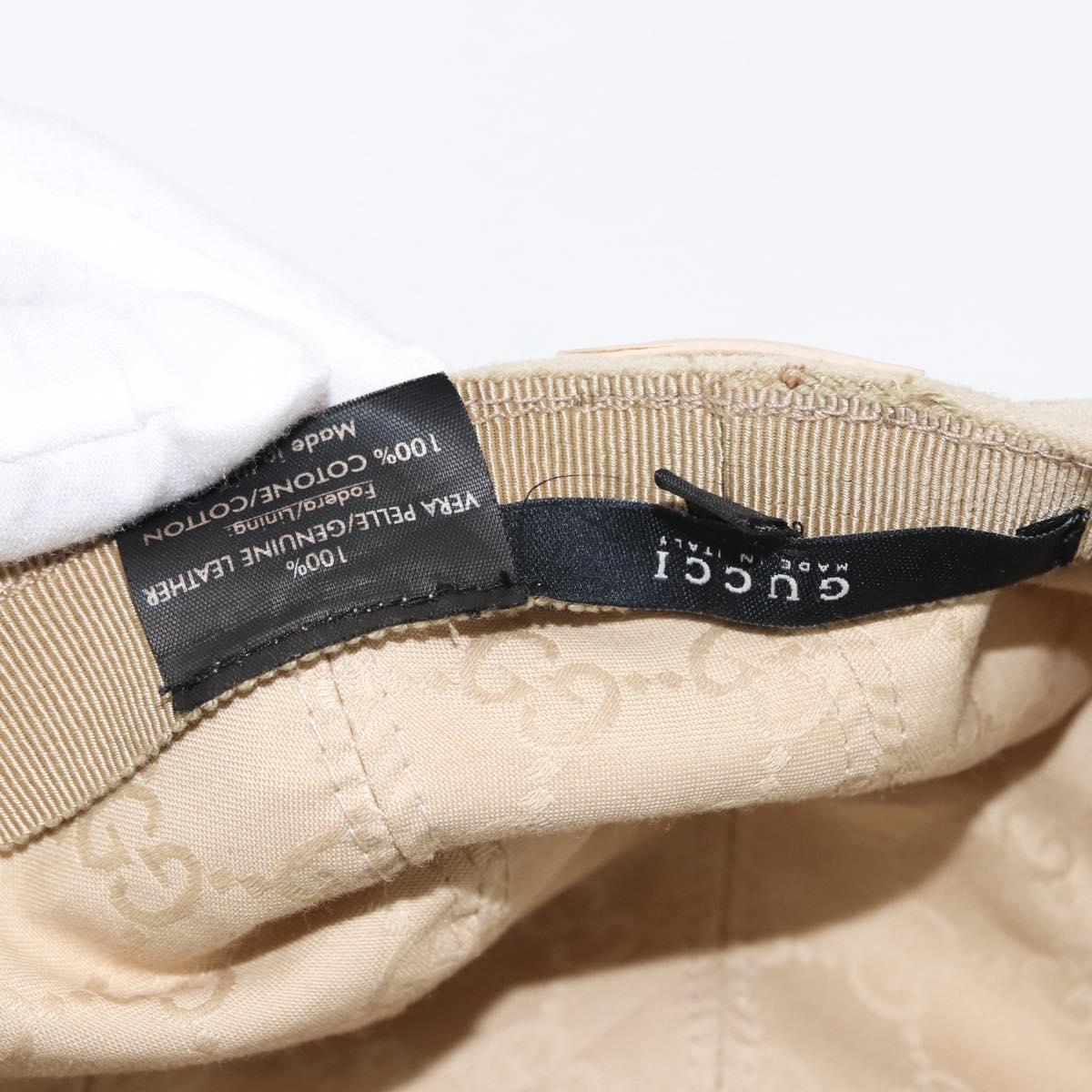 GUCCI Hunting Cap Suede M Beige Auth hk3163