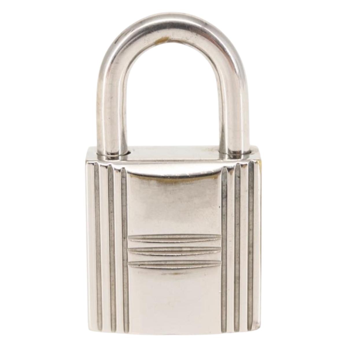 HERMES Cadena Padlock metal Silver Auth hk3164