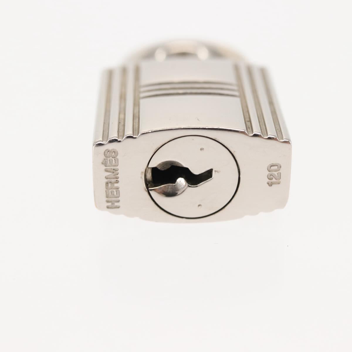 HERMES Cadena Padlock metal Silver Auth hk3165