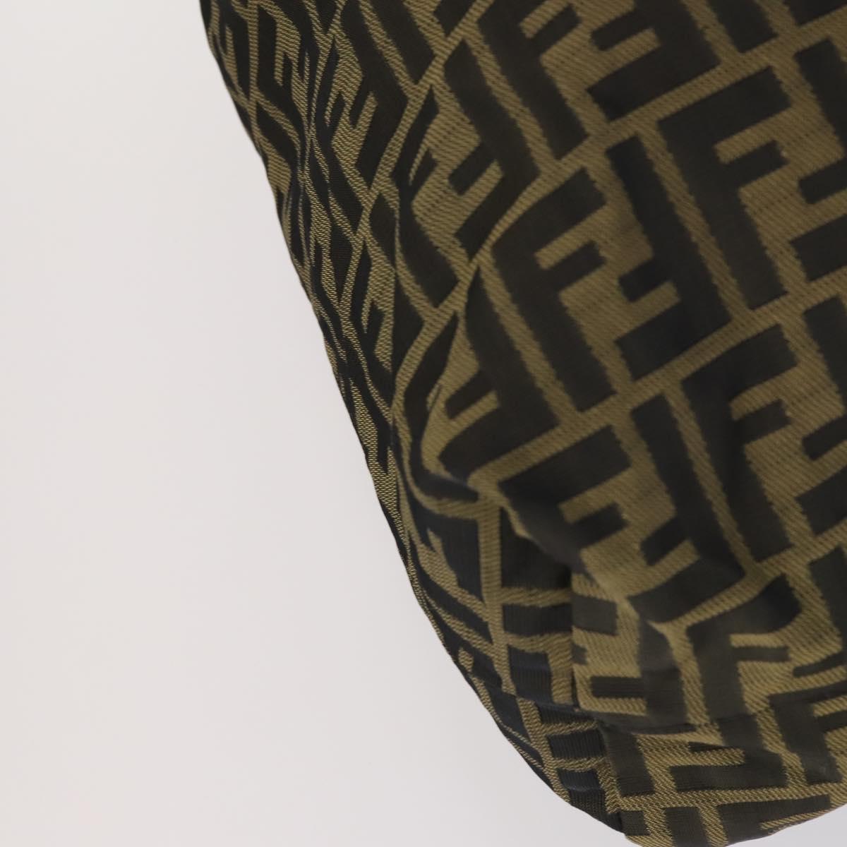 FENDI Zucca Canvas Zucchino Canvas Hand Bag Enamel 2Set Black Brown Auth hk3167