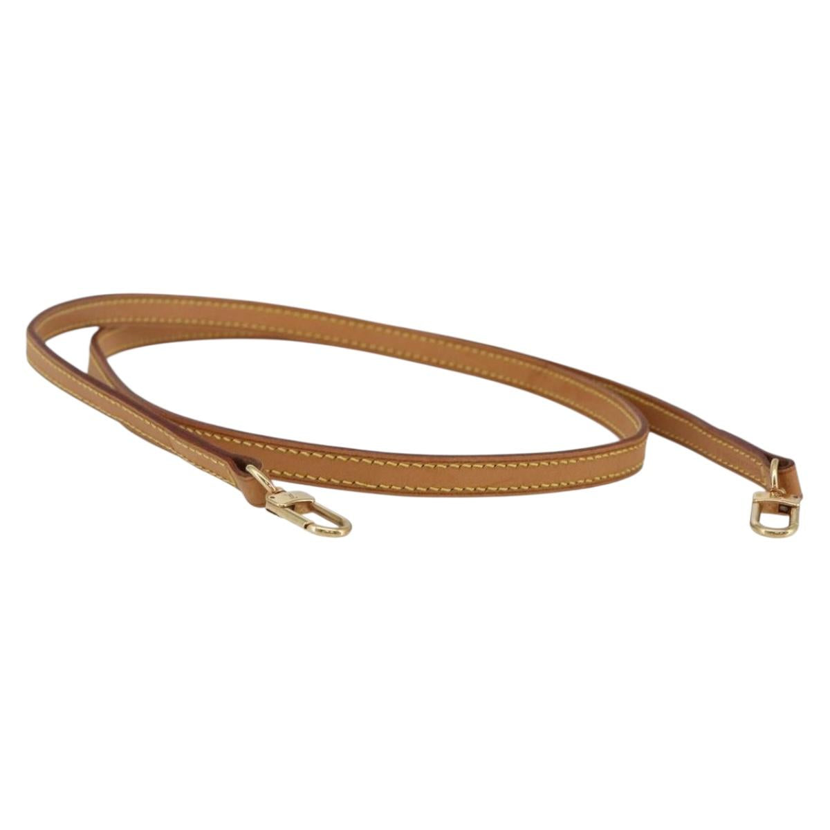 LOUIS VUITTON Shoulder Strap Leather 47.2"" Beige LV Auth hk3168
