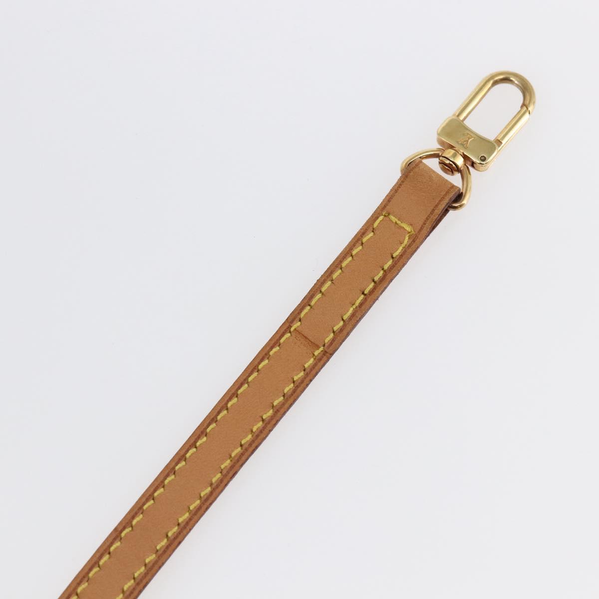 LOUIS VUITTON Shoulder Strap Leather 47.2"" Beige LV Auth hk3168