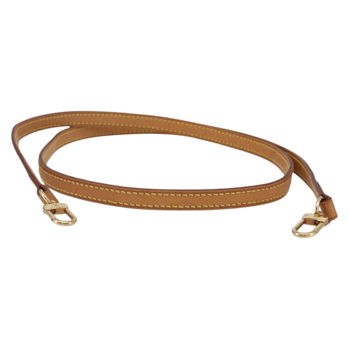 LOUIS VUITTON Shoulder Strap Leather 47.2"" Beige LV Auth hk3168