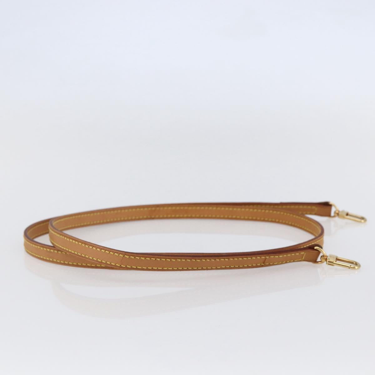 LOUIS VUITTON Shoulder Strap Leather 47.2"" Beige LV Auth hk3168