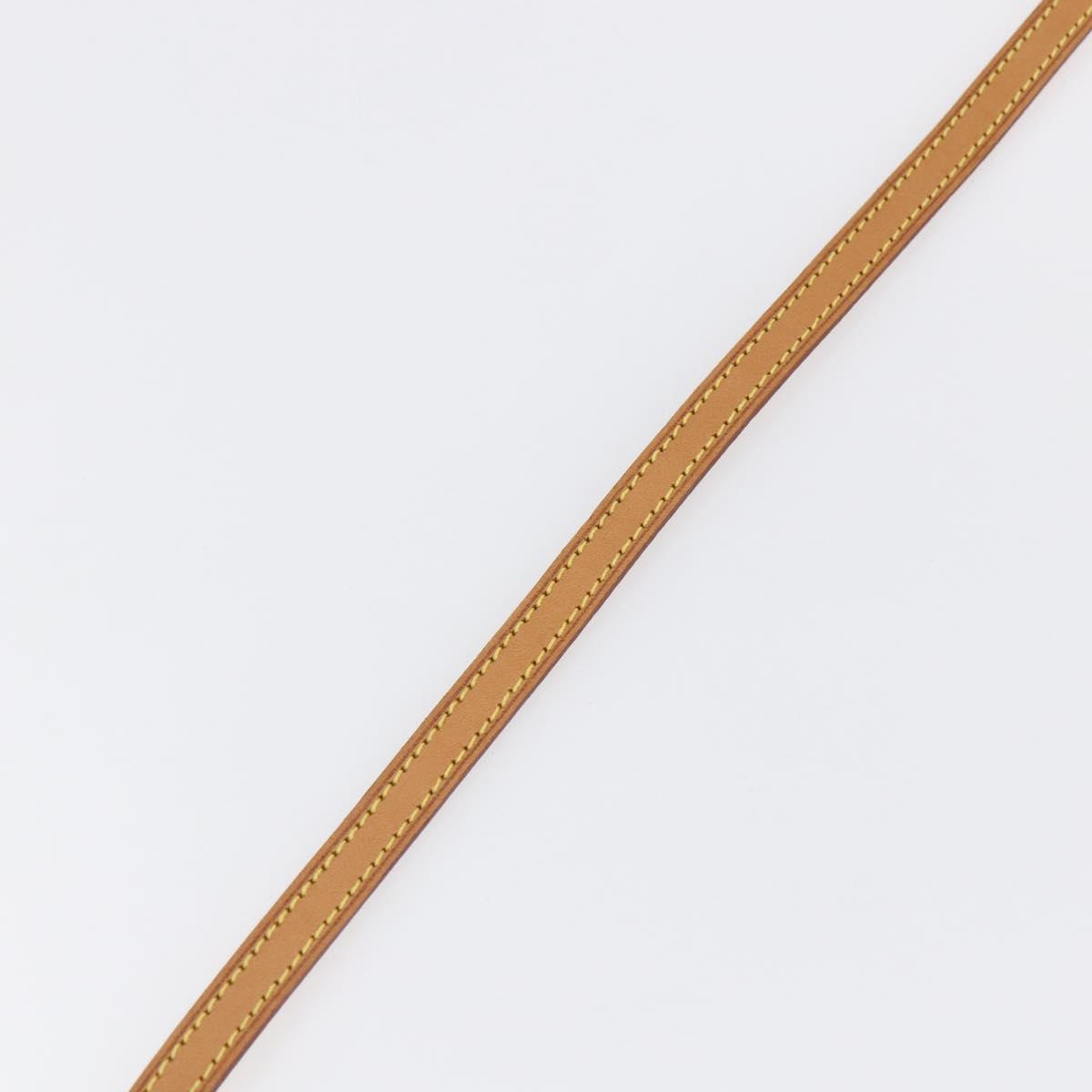 LOUIS VUITTON Shoulder Strap Leather 47.2"" Beige LV Auth hk3168