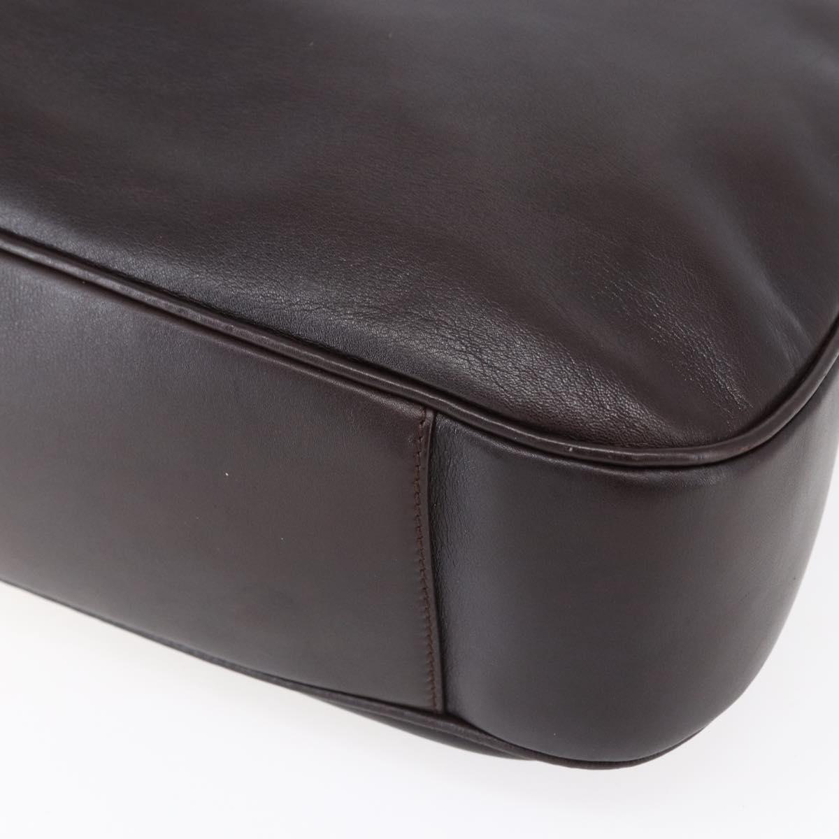 GUCCI Bamboo Shoulder Bag Leather 2way Black Gold 001 0166 1577 Auth hk3173