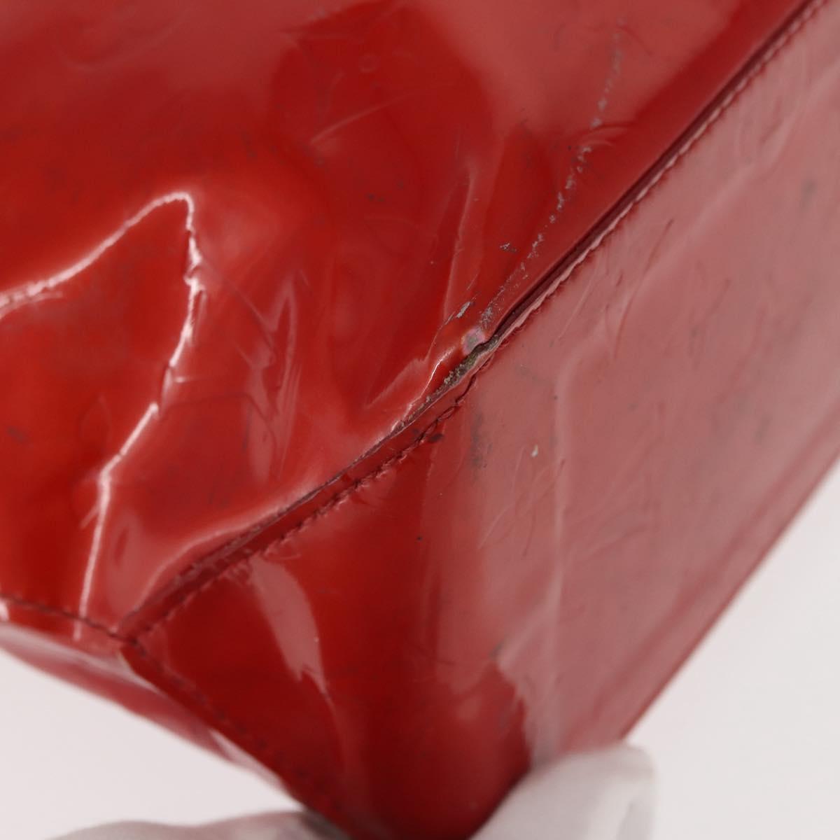 LOUIS VUITTON Monogram Vernis Reade PM Hand Bag Rouge M91088 LV Auth hk3180