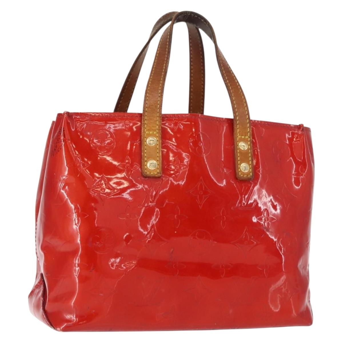 LOUIS VUITTON Monogram Vernis Reade PM Hand Bag Rouge M91088 LV Auth hk3180
