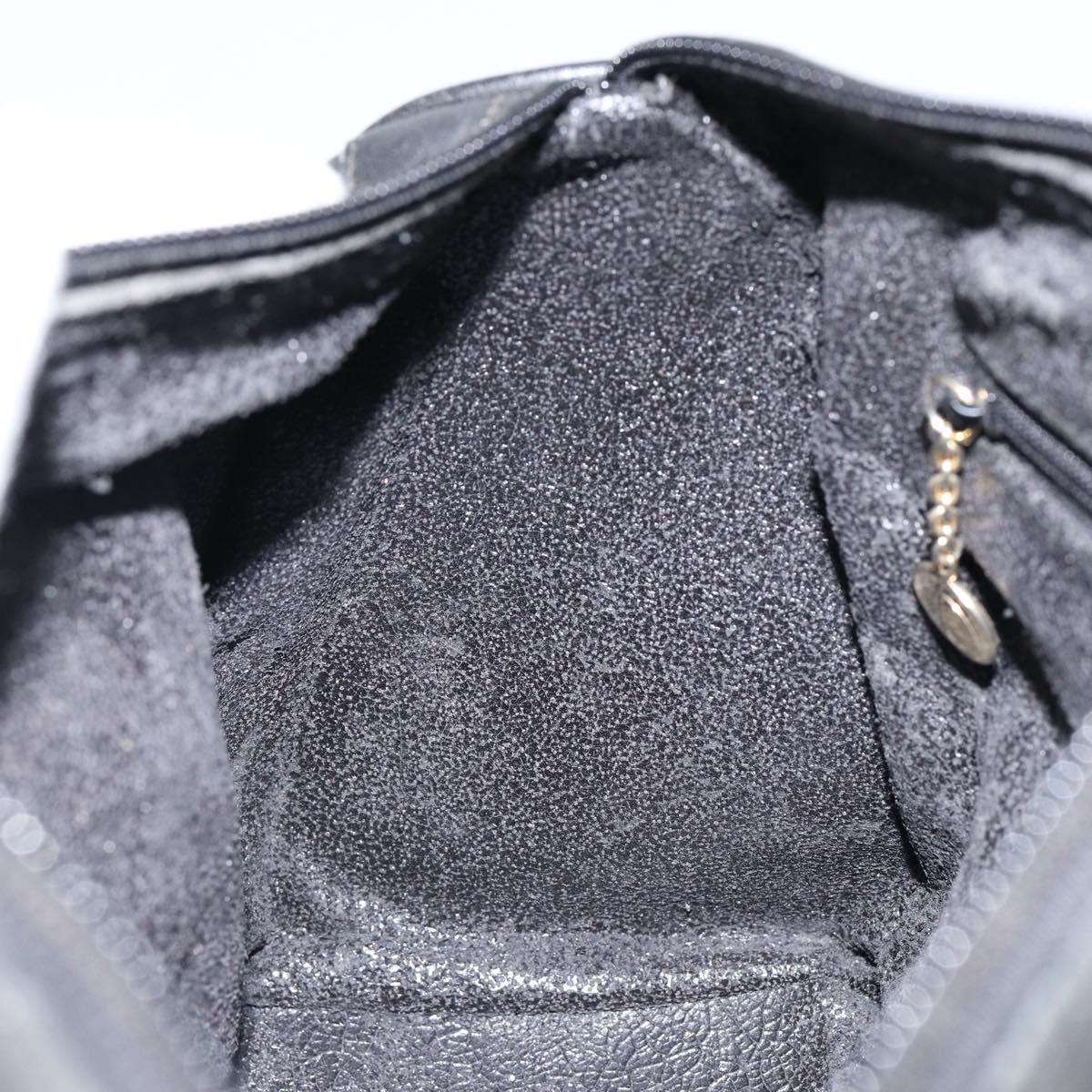 GUCCI Bamboo Hand Bag Leather 2way Black Gold 000 122 0294 Auth hk3185