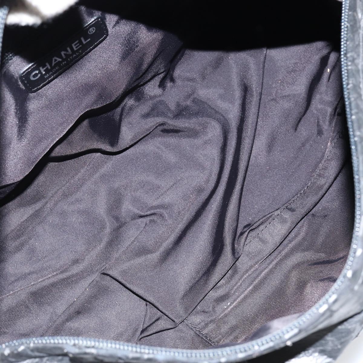 CHANEL Sports Hand Bag PVC Gray Silver CC Auth hk3194