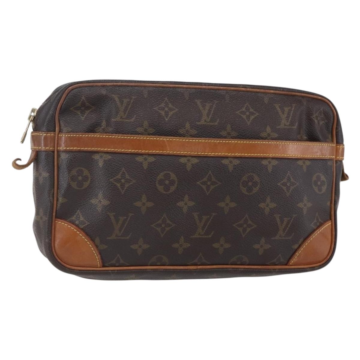 LOUIS VUITTON Monogram Compiegne 28 Clutch Bag M51845 LV Auth hk3210