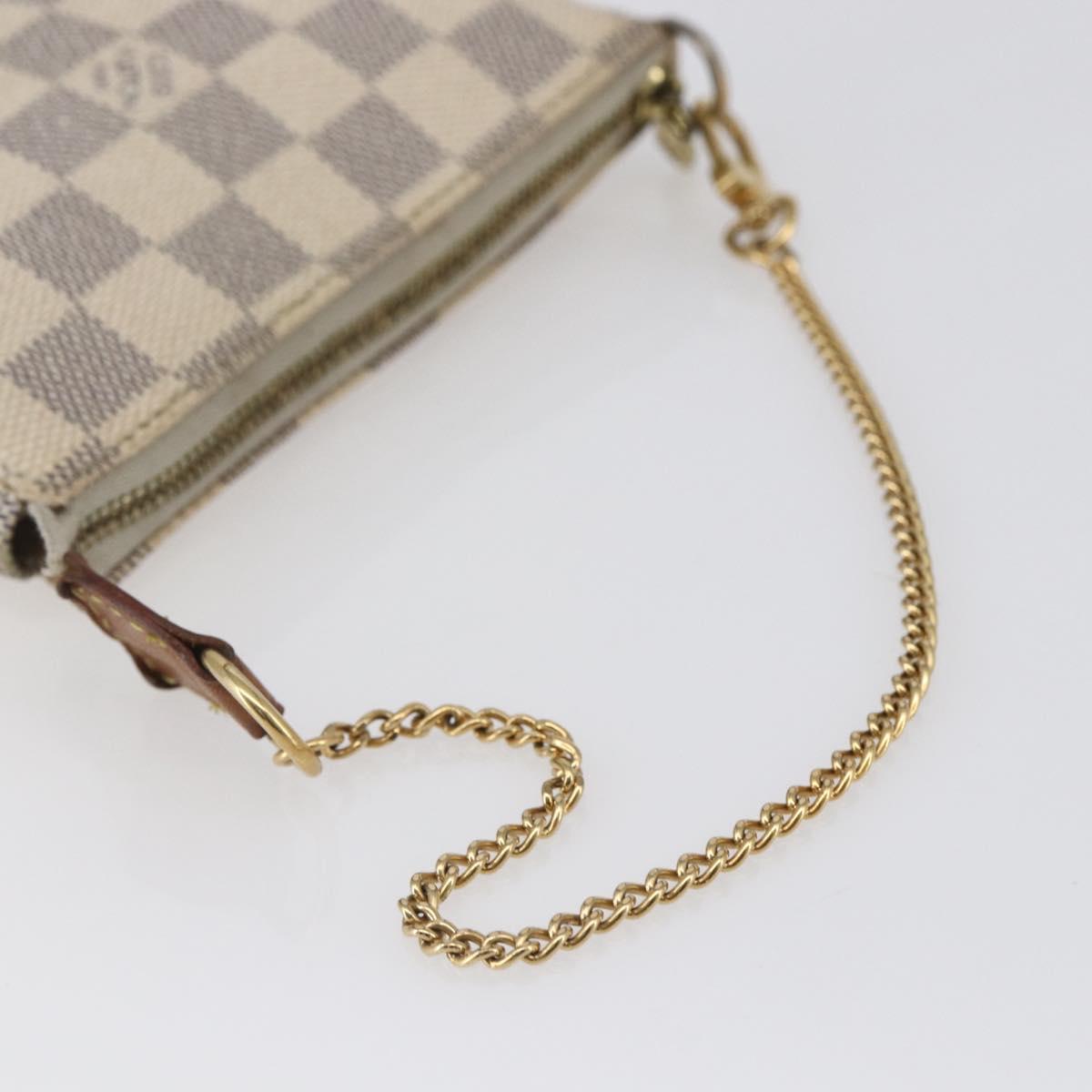 LOUIS VUITTON Damier Azur Mini Pochette Accessoires Pouch N63005 LV Auth hk3216